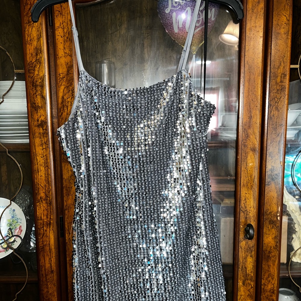 Large, sparkling, party dress, new years dress